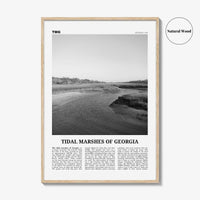 Tidal Marshes Of Georgia Print Black and White, Tidal Marshes Wall Art, Tidal Poster, Photo, Tidal Marshes Wall Décor, Tidal Marshes Map