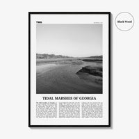 Tidal Marshes Of Georgia Print Black and White, Tidal Marshes Wall Art, Tidal Poster, Photo, Tidal Marshes Wall Décor, Tidal Marshes Map