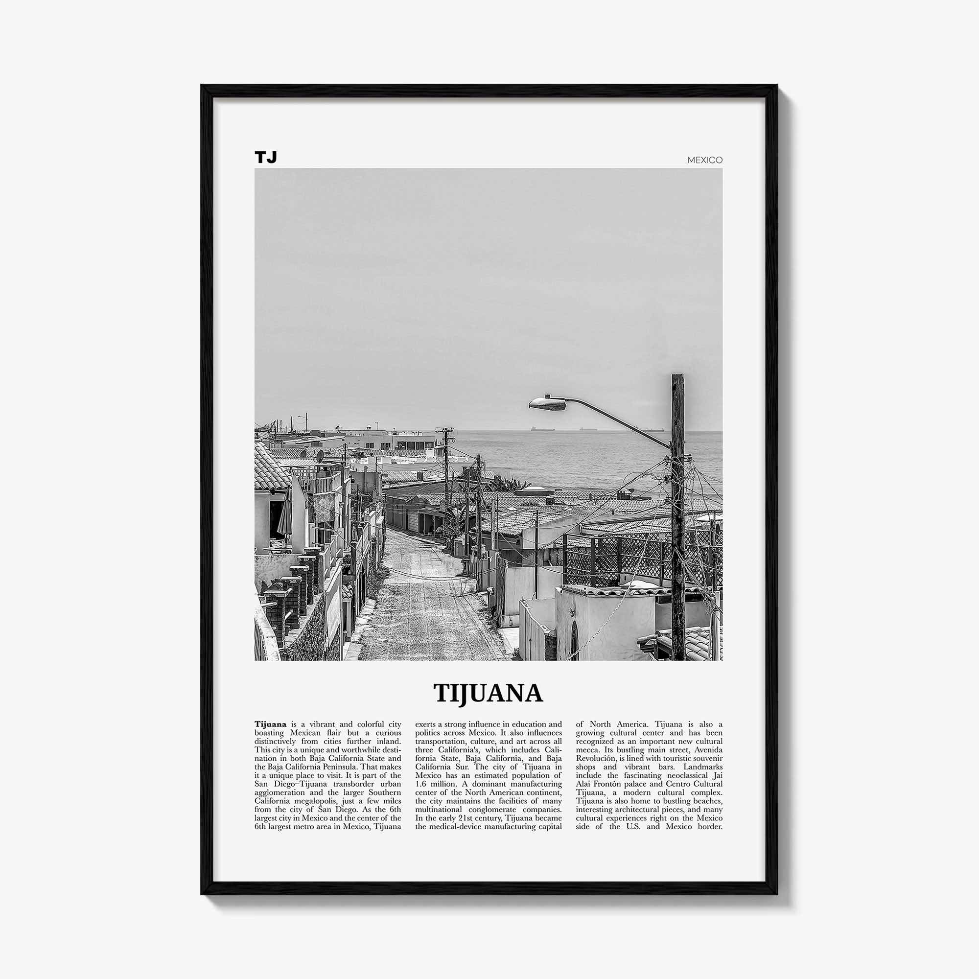 Tijuana Print Black and White, Tijuana Wall Art, Tijuana Poster, Tijuana Photo, Tijuana Wall Decor, Mexico, San Diego, Baja California