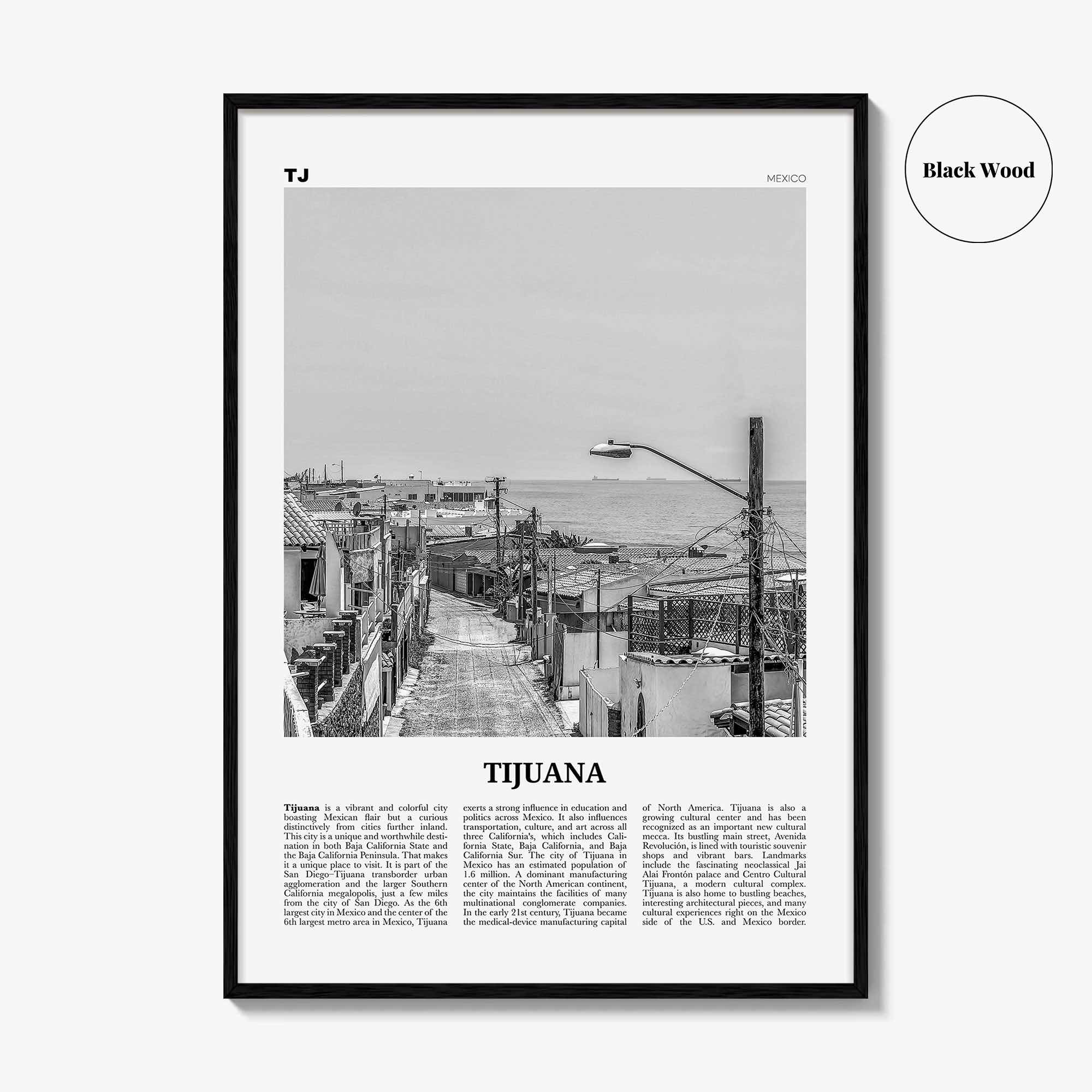 Tijuana Print Black and White, Tijuana Wall Art, Tijuana Poster, Tijuana Photo, Tijuana Wall Decor, Mexico, San Diego, Baja California