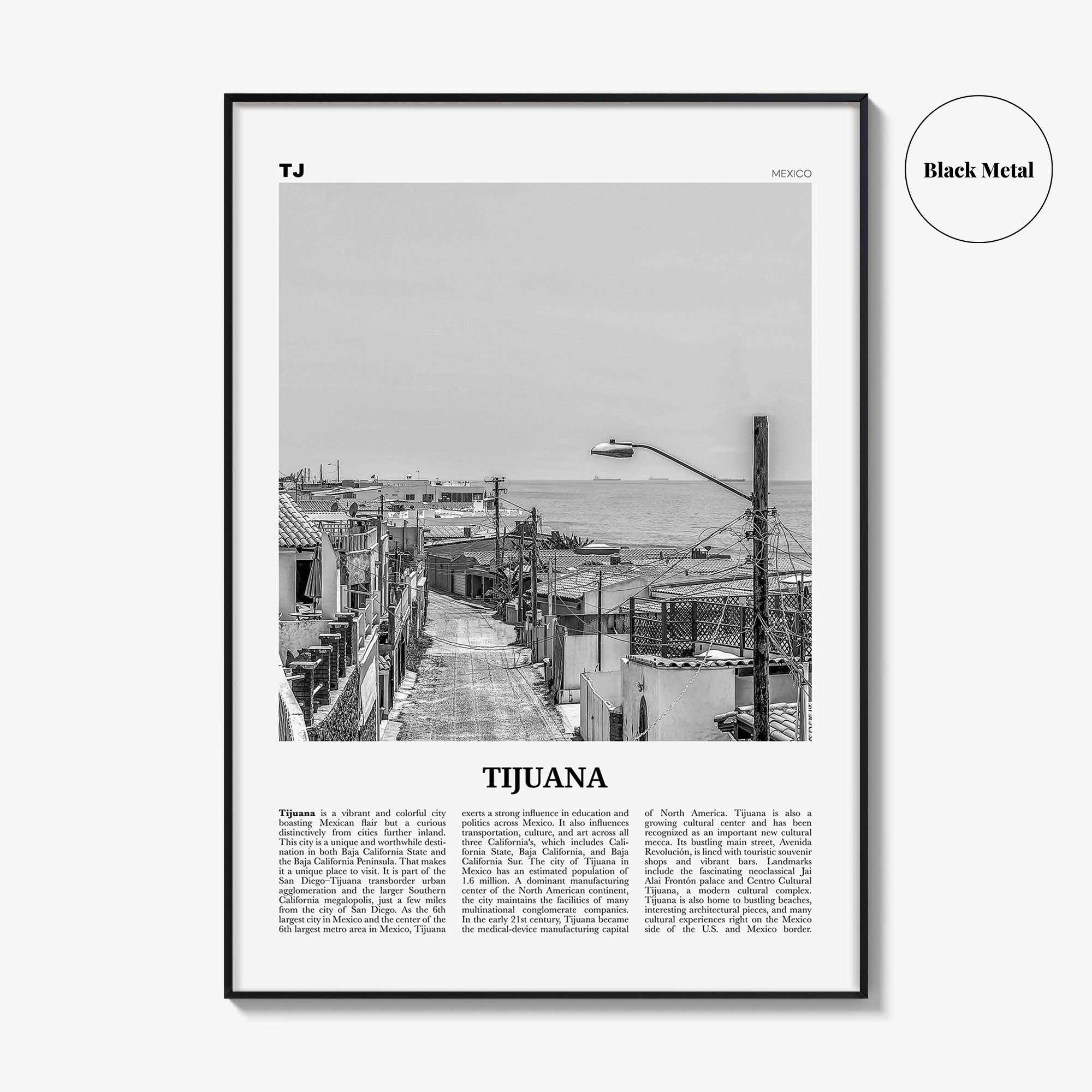 Tijuana Print Black and White, Tijuana Wall Art, Tijuana Poster, Tijuana Photo, Tijuana Wall Decor, Mexico, San Diego, Baja California