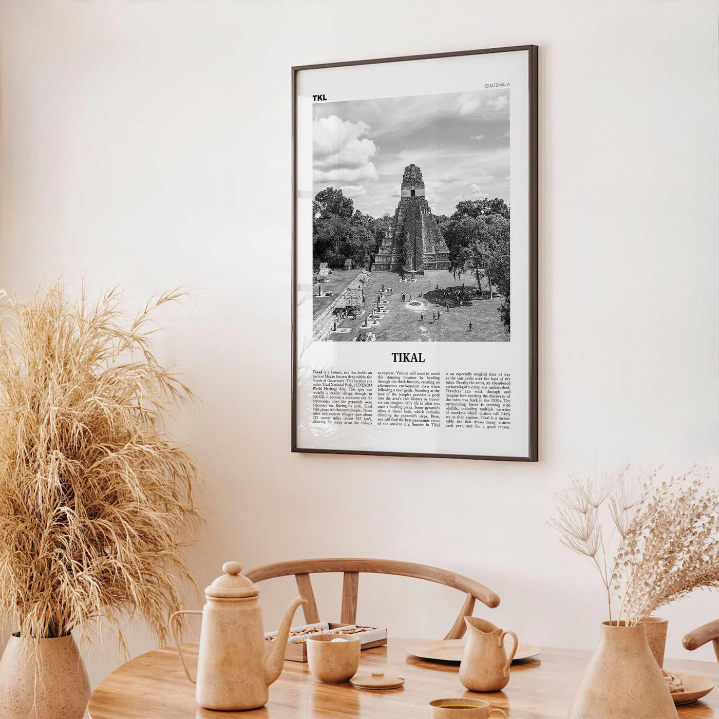 Tikal Print Black and White, Tikal Wall Art, Tikal Poster, Tikal Photo, Tikal Wall Décor, Guatemala
