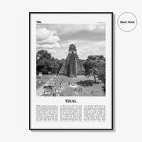 Tikal Print Black and White, Tikal Wall Art, Tikal Poster, Tikal Photo, Tikal Wall Décor, Guatemala