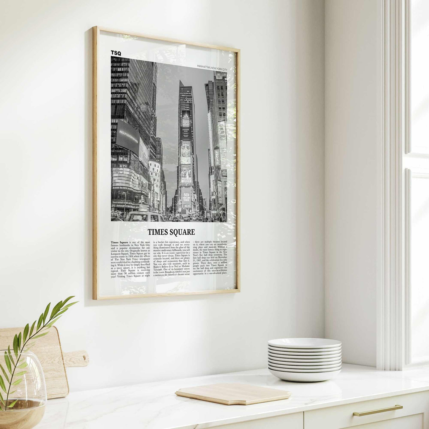 Times Square Print Black and White, Times Square Wall Art, Times Square Poster, Times Square Photo, Times Square Wall Décor, New York, USA