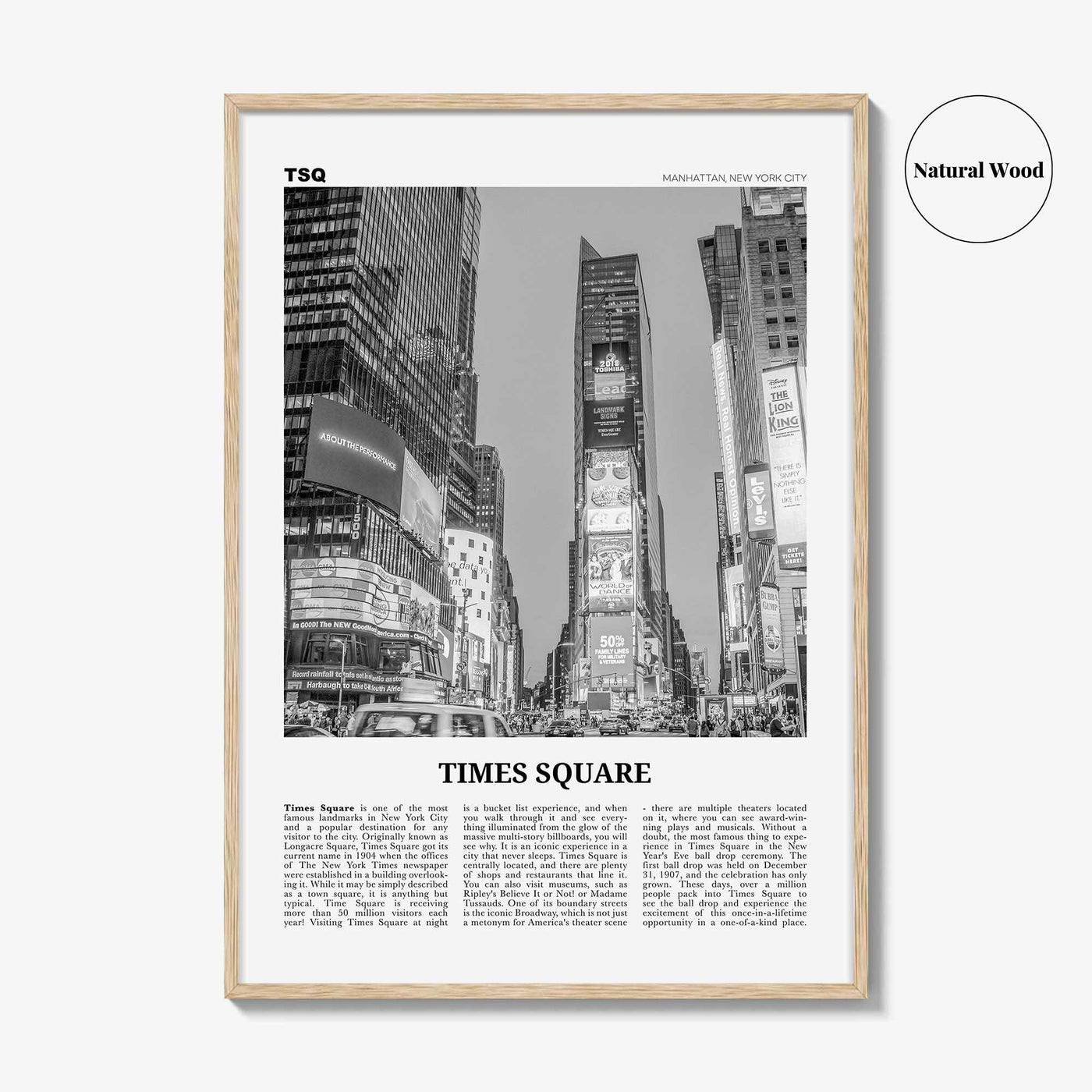 Times Square Print Black and White, Times Square Wall Art, Times Square Poster, Times Square Photo, Times Square Wall Décor, New York, USA