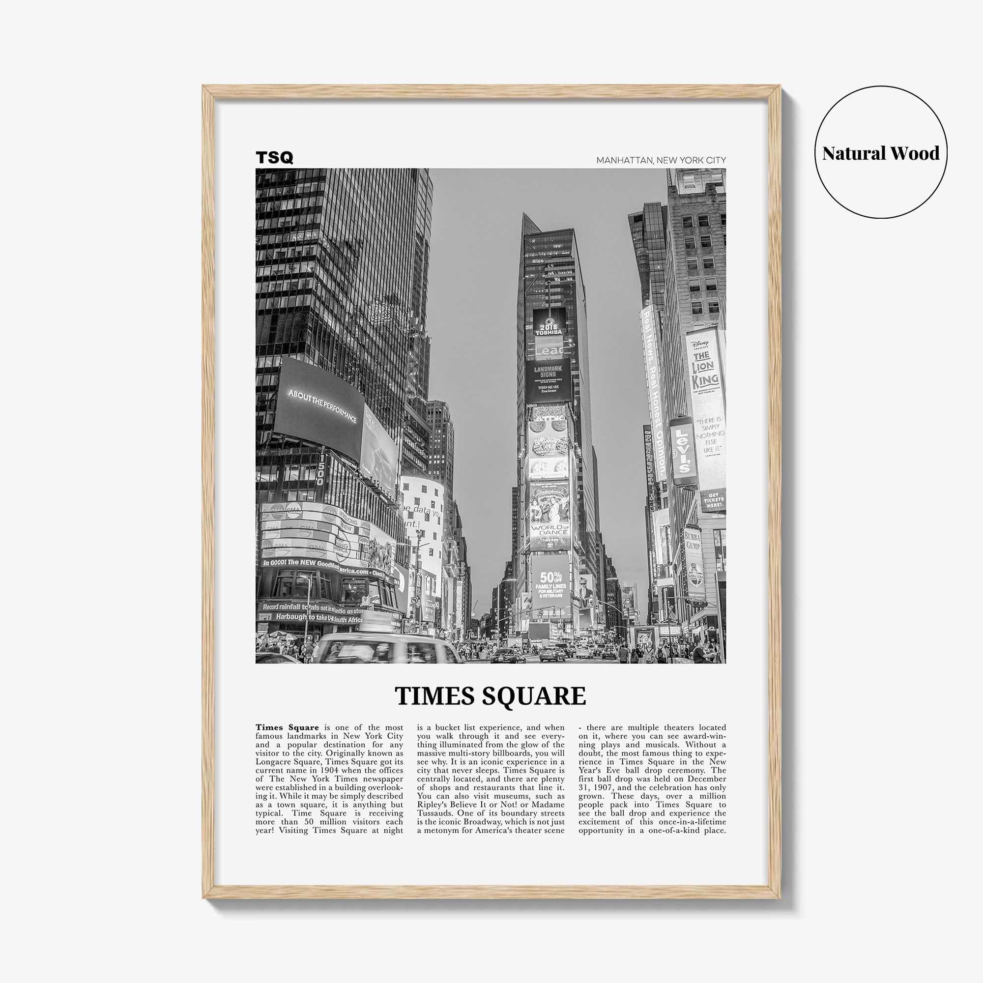 Times Square Print Black and White, Times Square Wall Art, Times Square Poster, Times Square Photo, Times Square Wall Décor, New York, USA