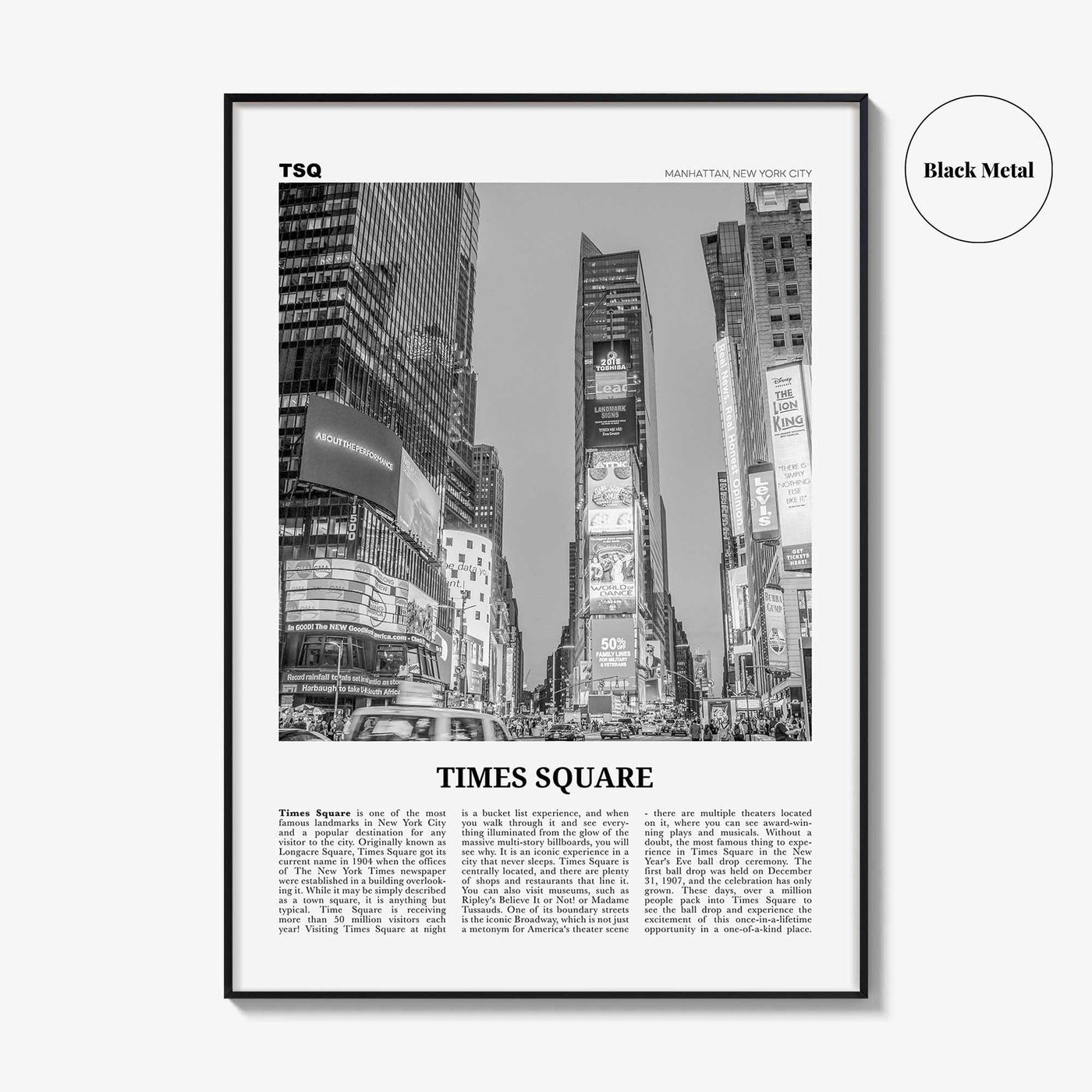 Times Square Print Black and White, Times Square Wall Art, Times Square Poster, Times Square Photo, Times Square Wall Décor, New York, USA