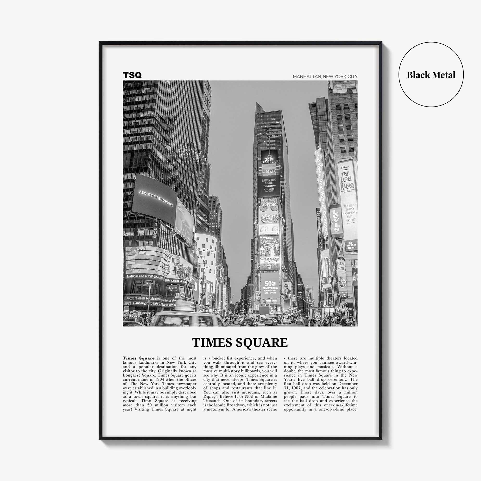 Times Square Print Black and White, Times Square Wall Art, Times Square Poster, Times Square Photo, Times Square Wall Décor, New York, USA