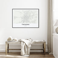 Timisoara Map Landscape Poster