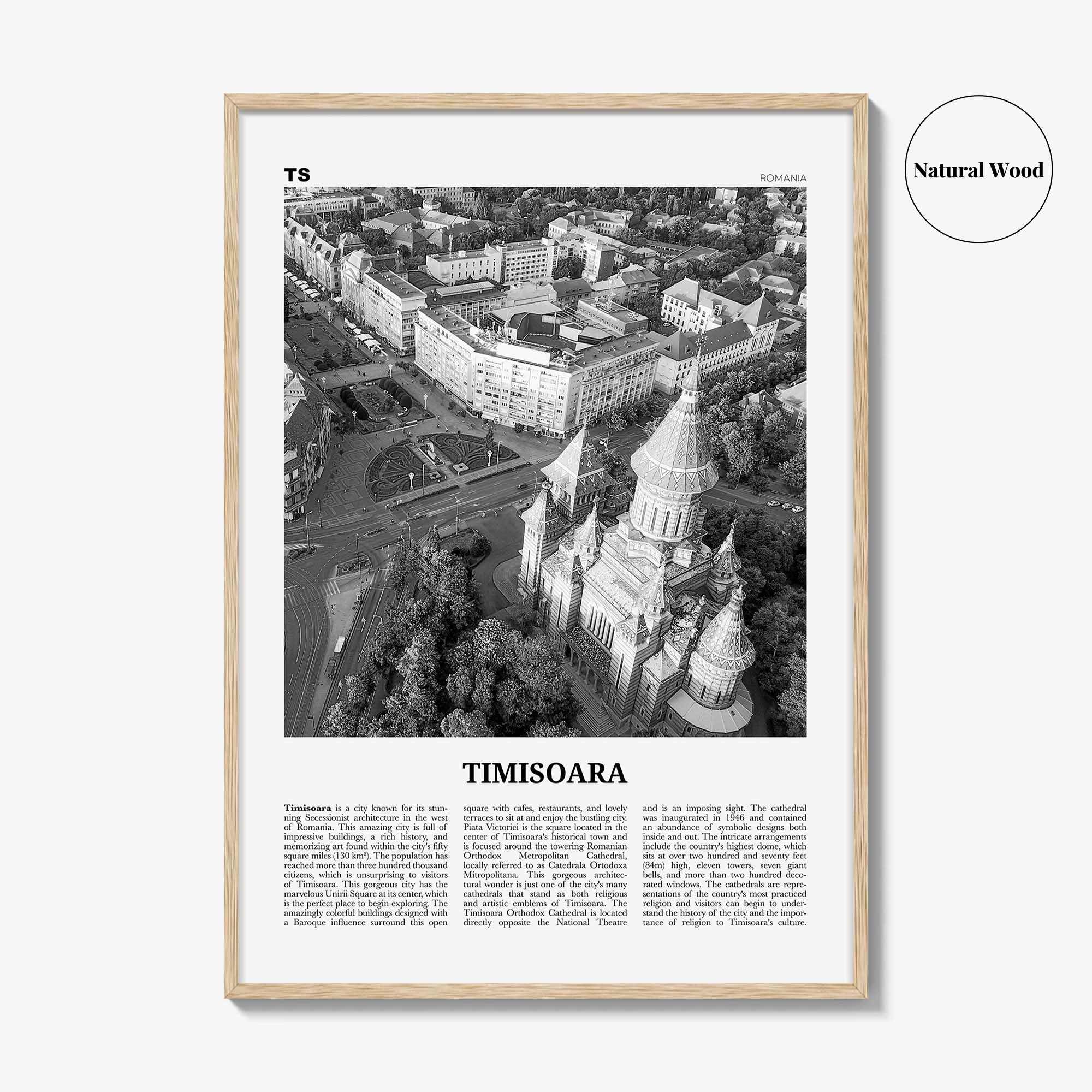 Timisoara Print Black and White No 2, Timisoara Wall Art, Timisoara Poster, Timisoara Photo, Timisoara Map, Romania