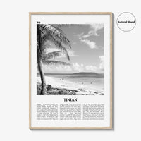 Tinian Print Black and White, Tinian Wall Art, Tinian Poster, Tinian Photo, Tinian Wall Décor, Tinian Map, Northern Mariana Islands