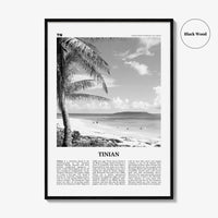 Tinian Print Black and White, Tinian Wall Art, Tinian Poster, Tinian Photo, Tinian Wall Décor, Tinian Map, Northern Mariana Islands