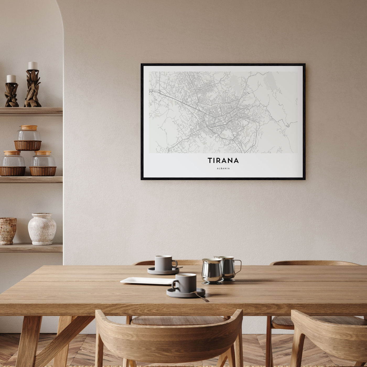 Tirana Map Landscape Poster