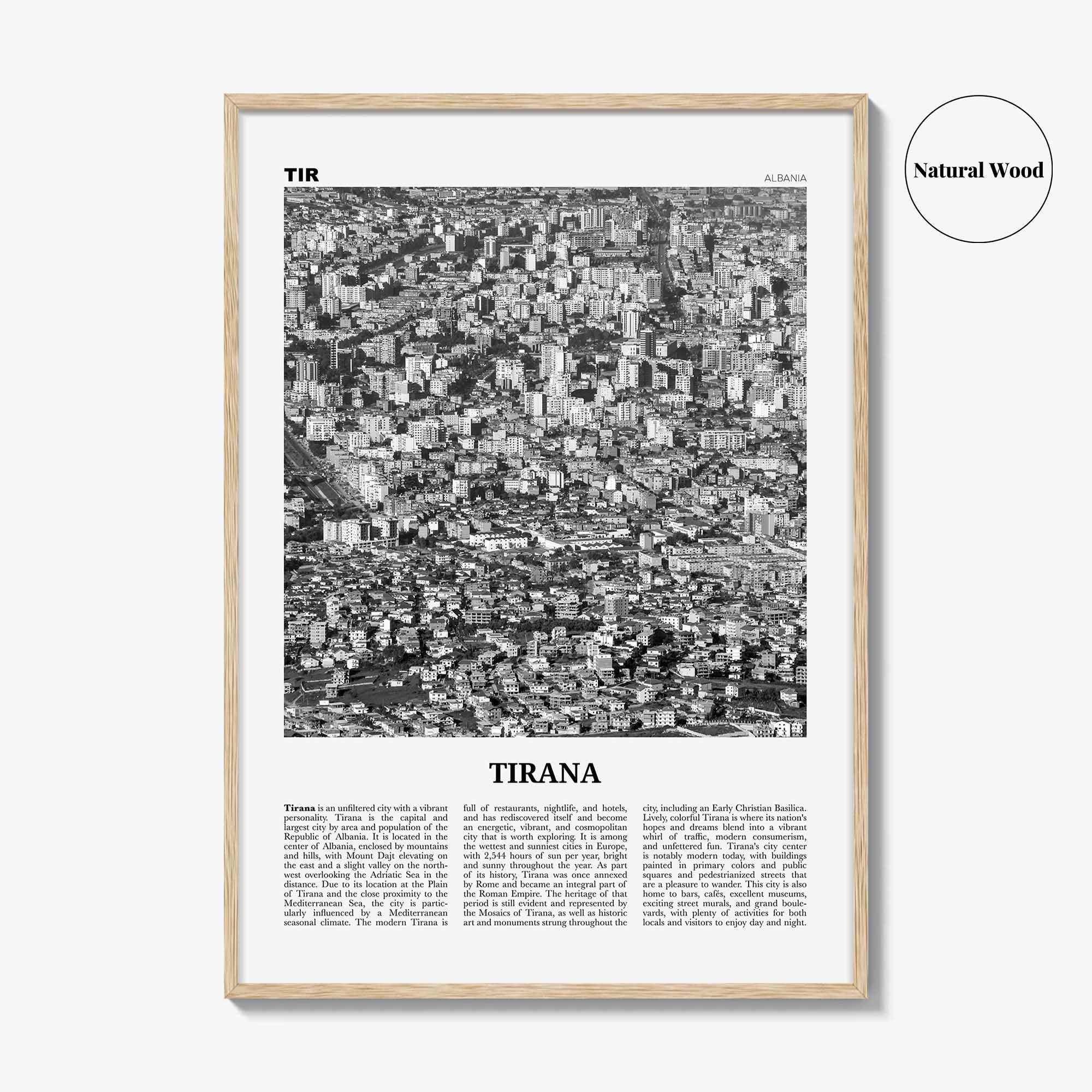 Tirana Print Black and White, Tirana Wall Art, Tirana Poster, Tirana Photo, Tirana Wall Decor, Albania, Tirona Shqipërisë, Europe