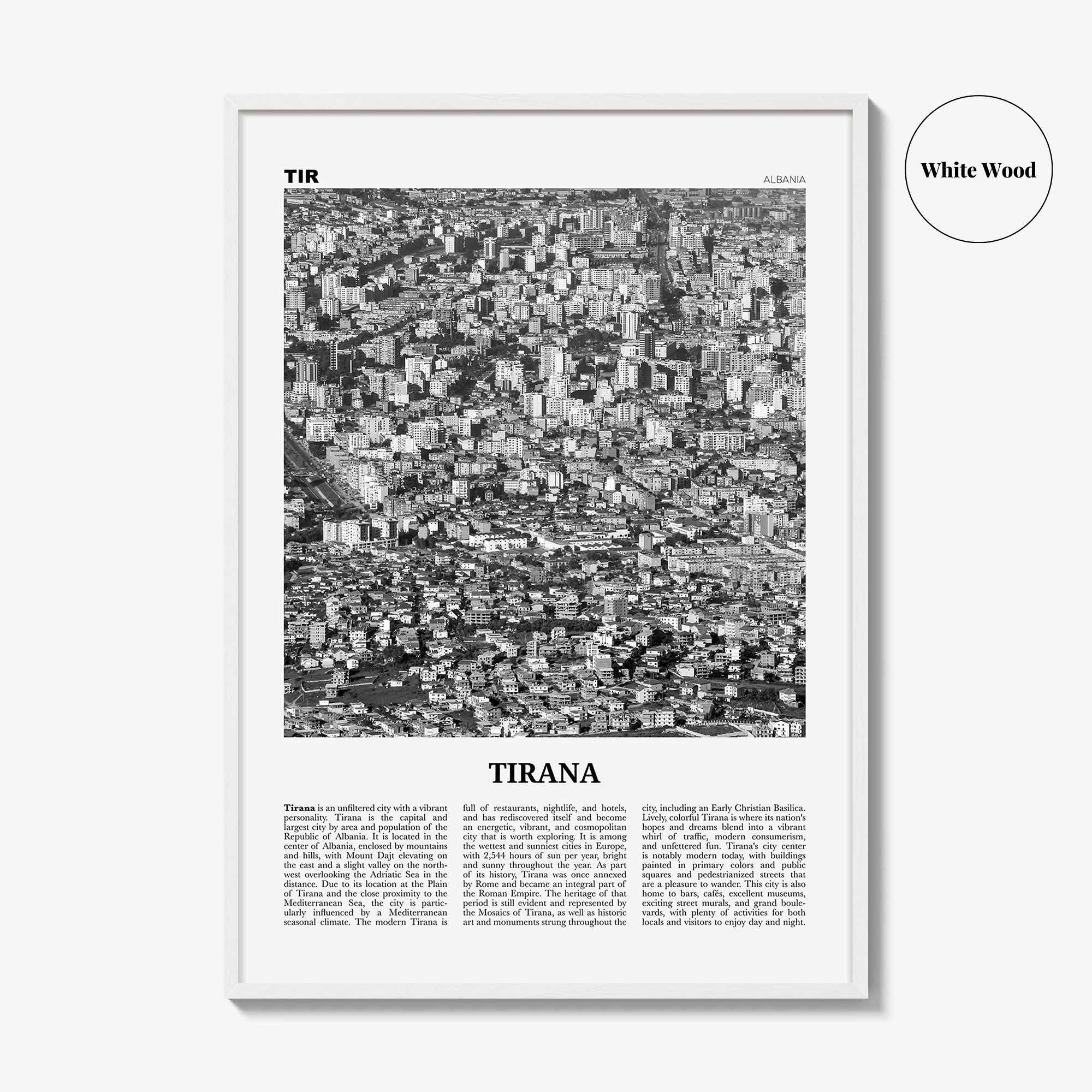 Tirana Print Black and White, Tirana Wall Art, Tirana Poster, Tirana Photo, Tirana Wall Decor, Albania, Tirona Shqipërisë, Europe