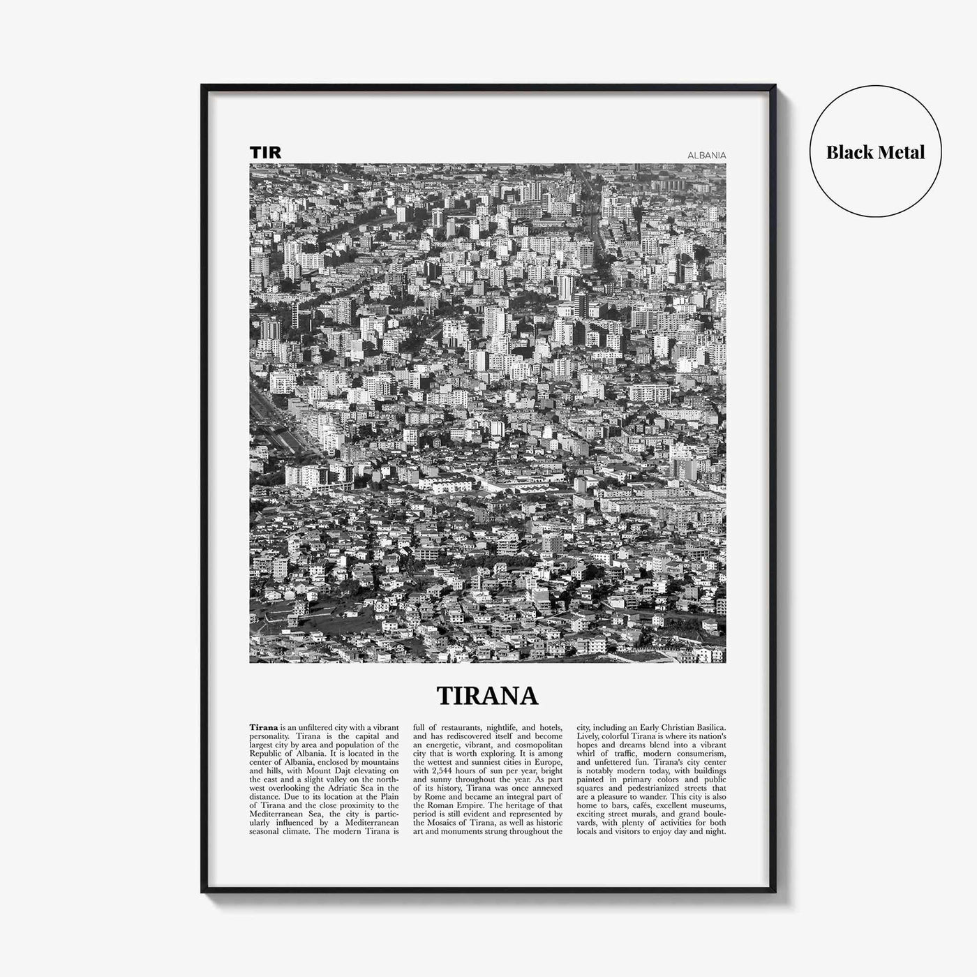 Tirana Print Black and White, Tirana Wall Art, Tirana Poster, Tirana Photo, Tirana Wall Decor, Albania, Tirona Shqipërisë, Europe