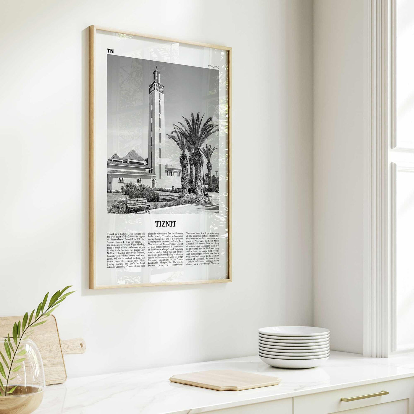 Tiznit Print Black and White, Tiznit Wall Art, Tiznit Poster, Tiznit Photo, Tiznit Wall Décor, Tiznit Map, Morocco
