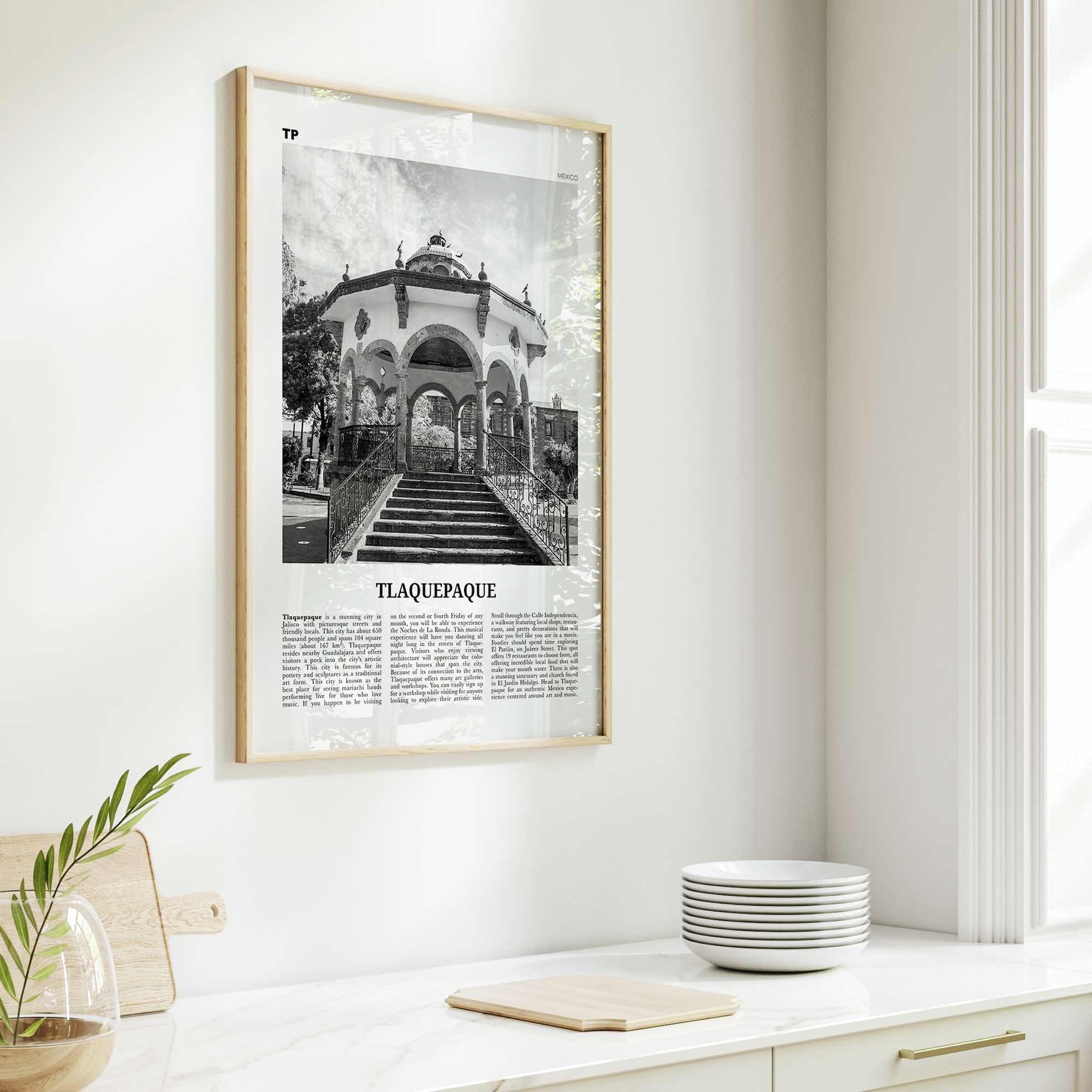Tlaquepaque Print Black and White, Tlaquepaque  Wall Art, Tlaquepaque Poster,  Tlaquepaque Photo, Tlaquepaque Wall Décor, Mexico