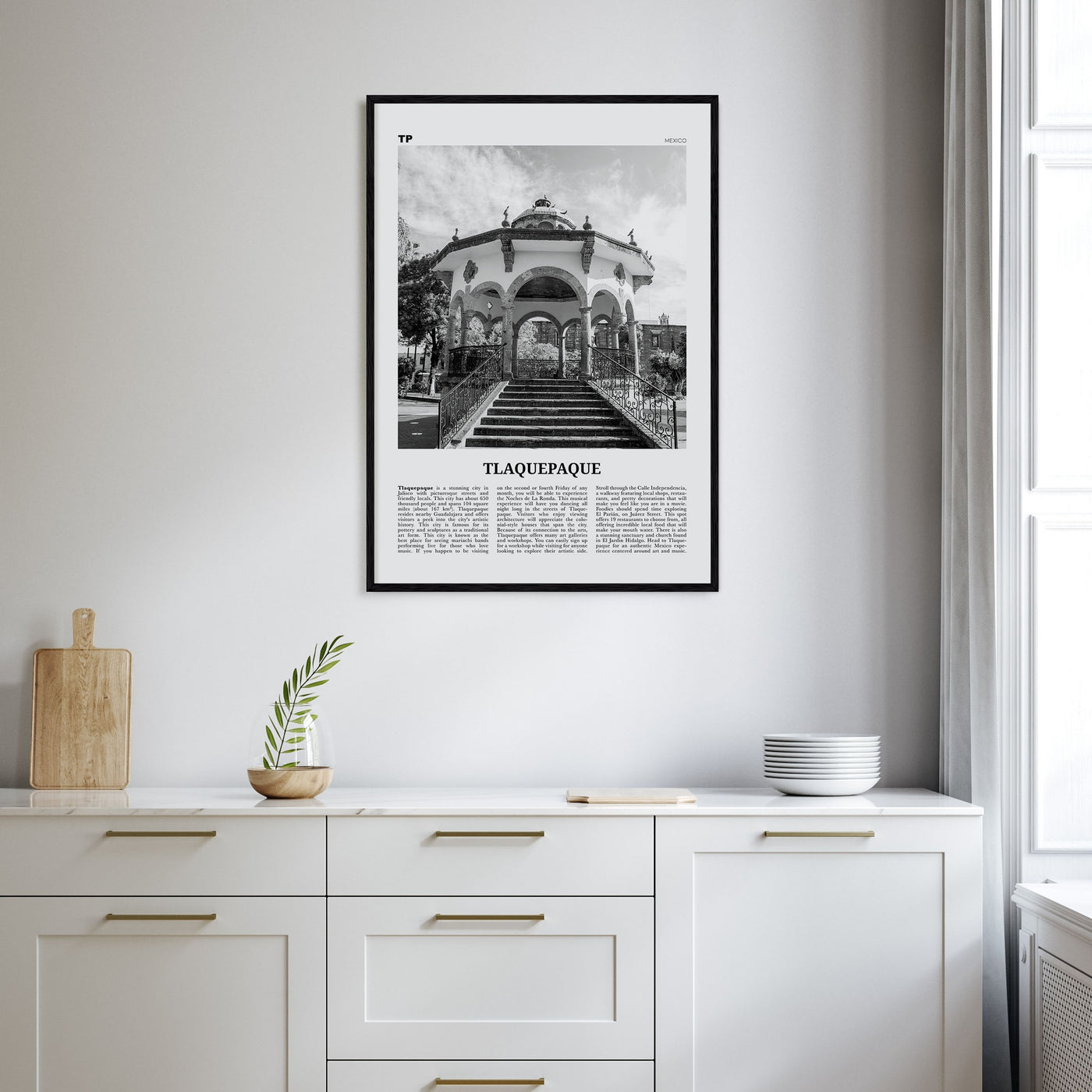 Tlaquepaque Travel B&W Poster