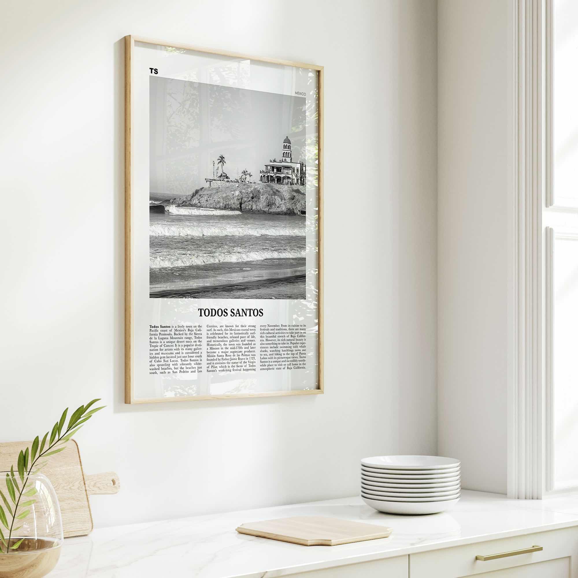 Todos Santos Print Black and White, Todos Santos Wall Art, Todos Santos Poster, Todos Santos Photo, Todos Santos Wall Décor, Mexico