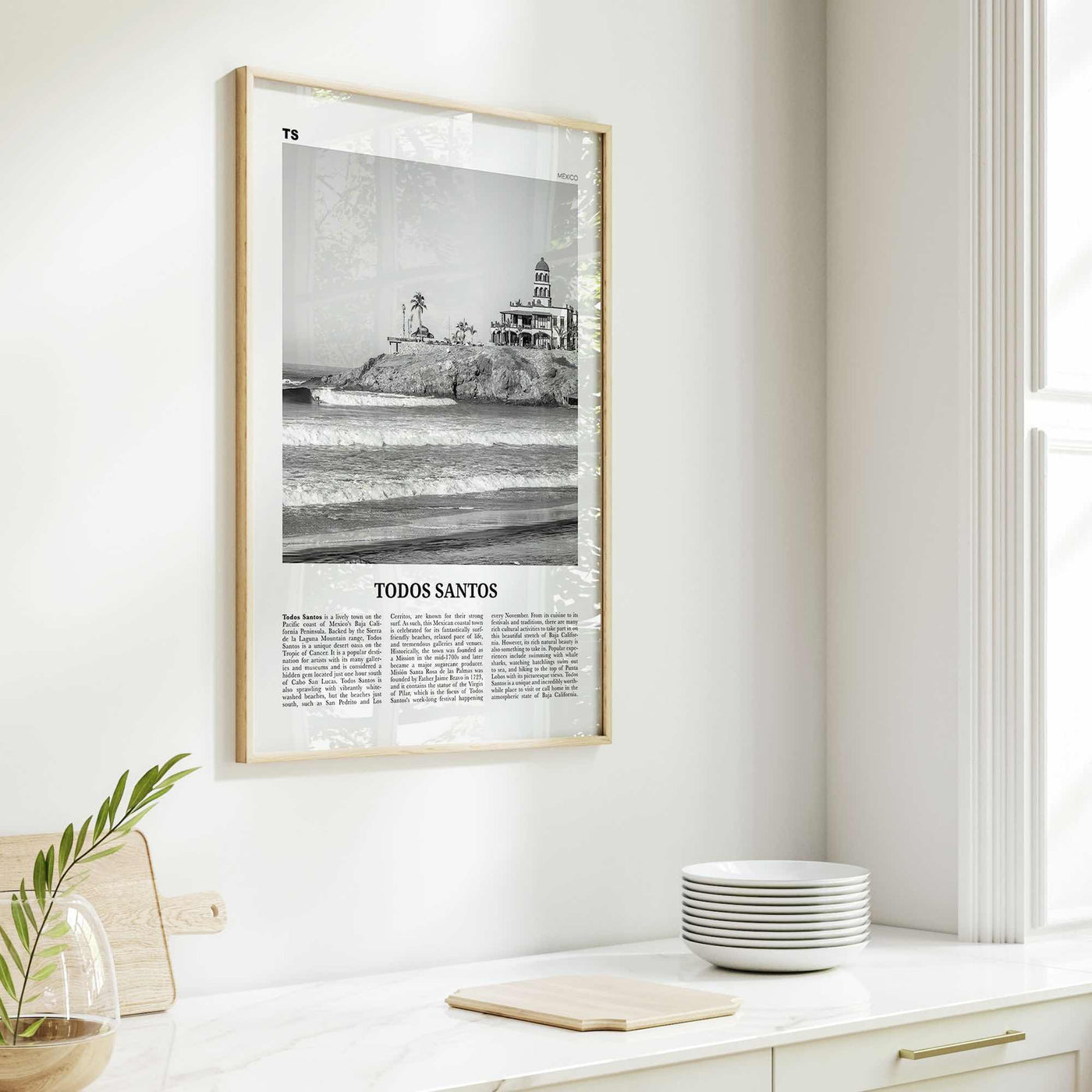 Todos Santos Print Black and White, Todos Santos Wall Art, Todos Santos Poster, Todos Santos Photo, Todos Santos Wall Décor, Mexico