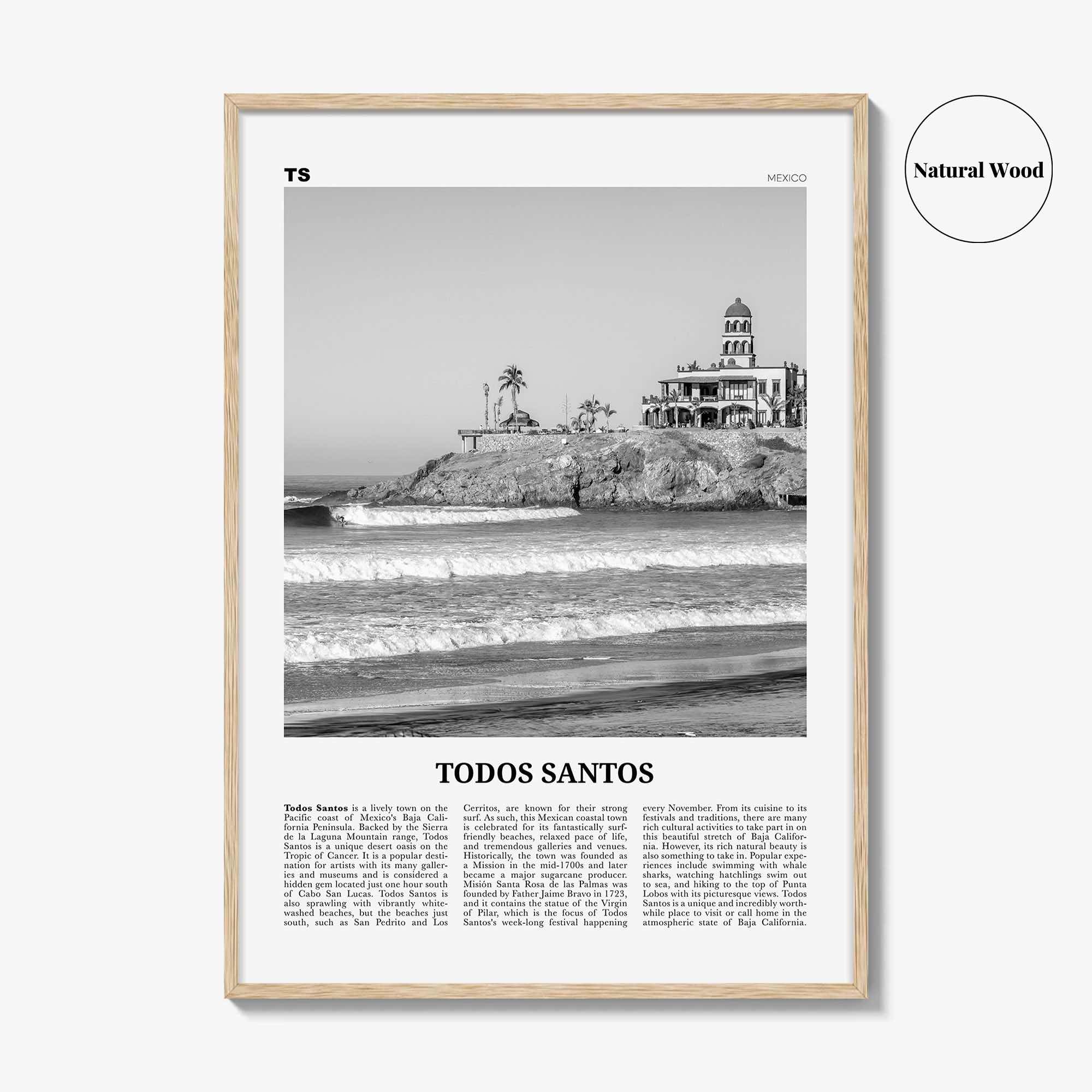 Todos Santos Print Black and White, Todos Santos Wall Art, Todos Santos Poster, Todos Santos Photo, Todos Santos Wall Décor, Mexico