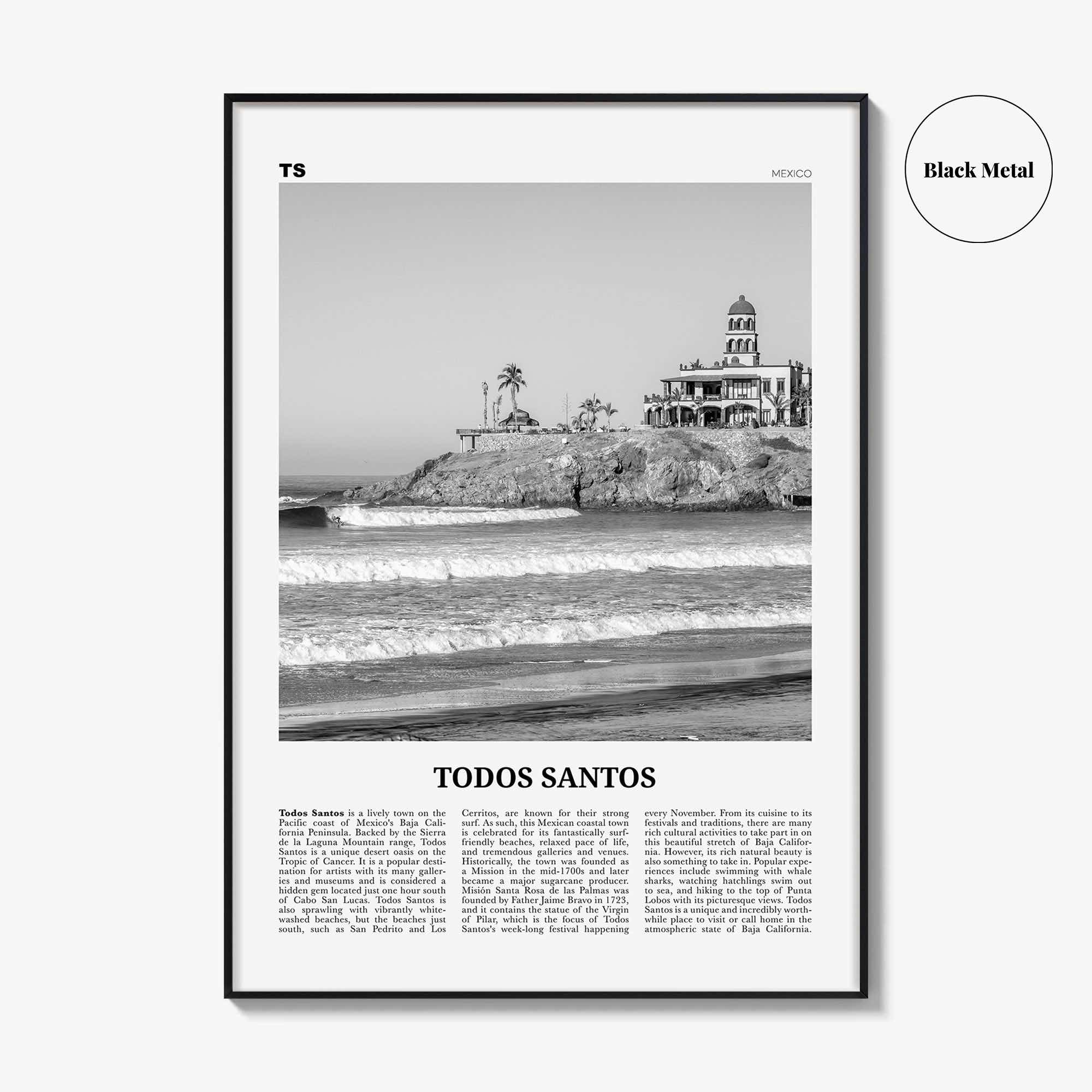 Todos Santos Print Black and White, Todos Santos Wall Art, Todos Santos Poster, Todos Santos Photo, Todos Santos Wall Décor, Mexico