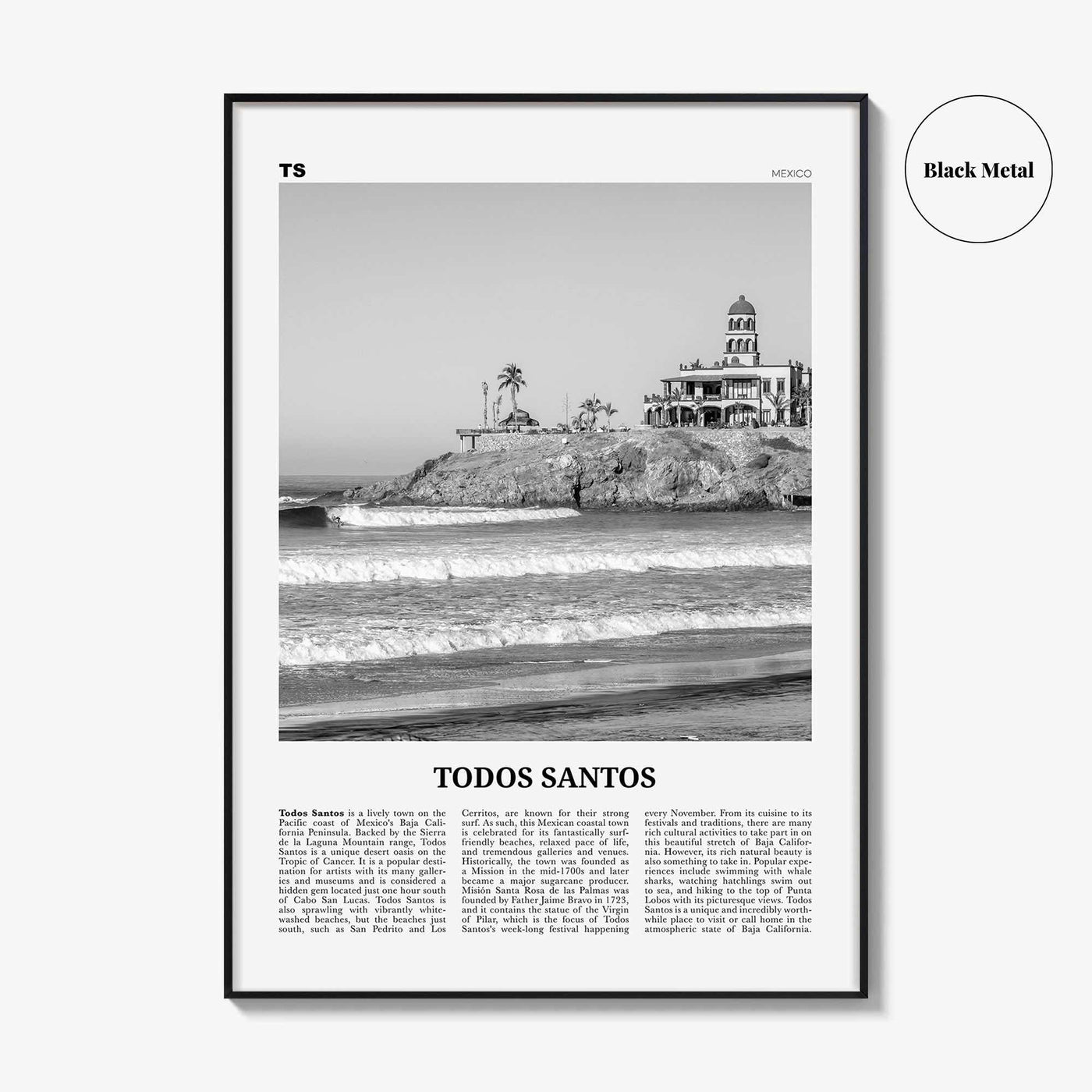 Todos Santos Print Black and White, Todos Santos Wall Art, Todos Santos Poster, Todos Santos Photo, Todos Santos Wall Décor, Mexico