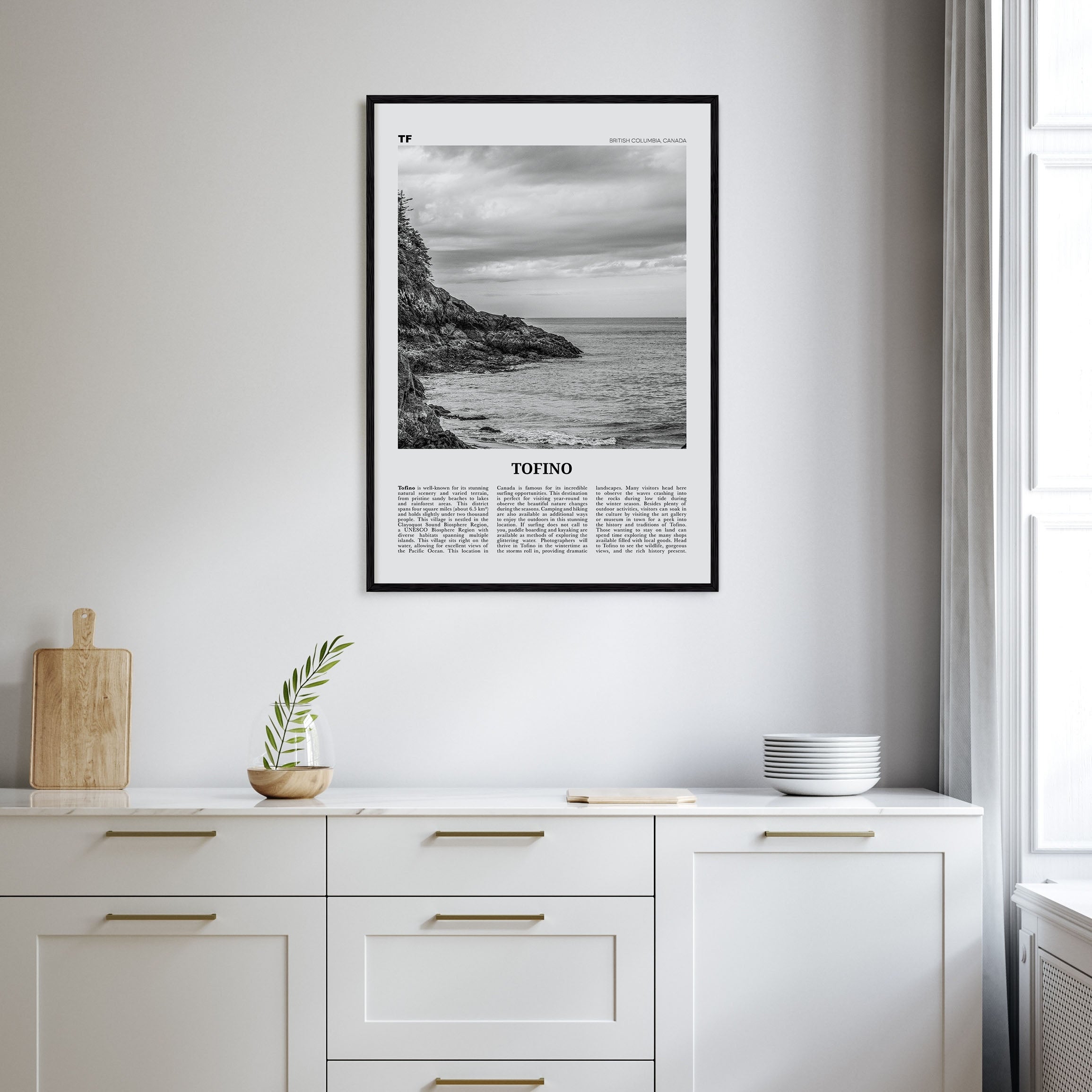 Tofino Travel B&W Poster