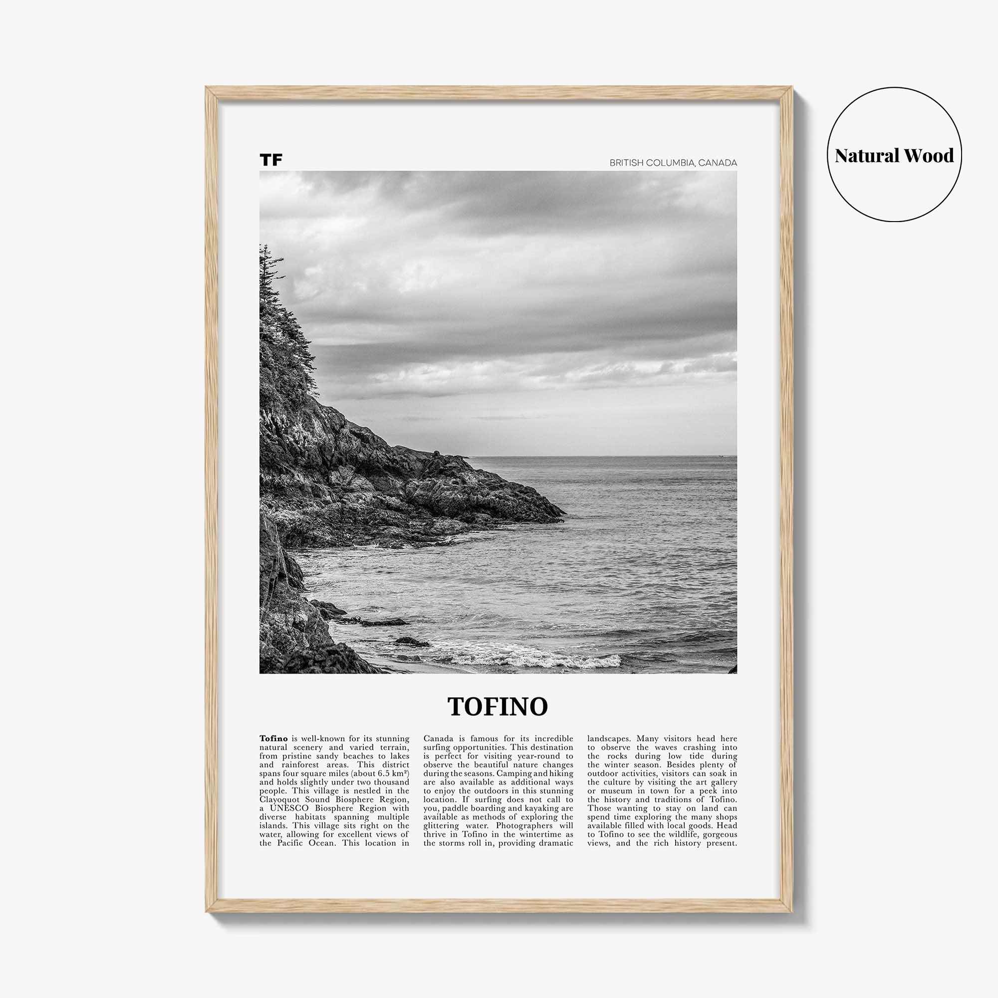 Tofino Print Black and White, Tofino Wall Art, Tofino Poster, Tofino Photo, Tofino Wall Décor, British Columbia, Canada