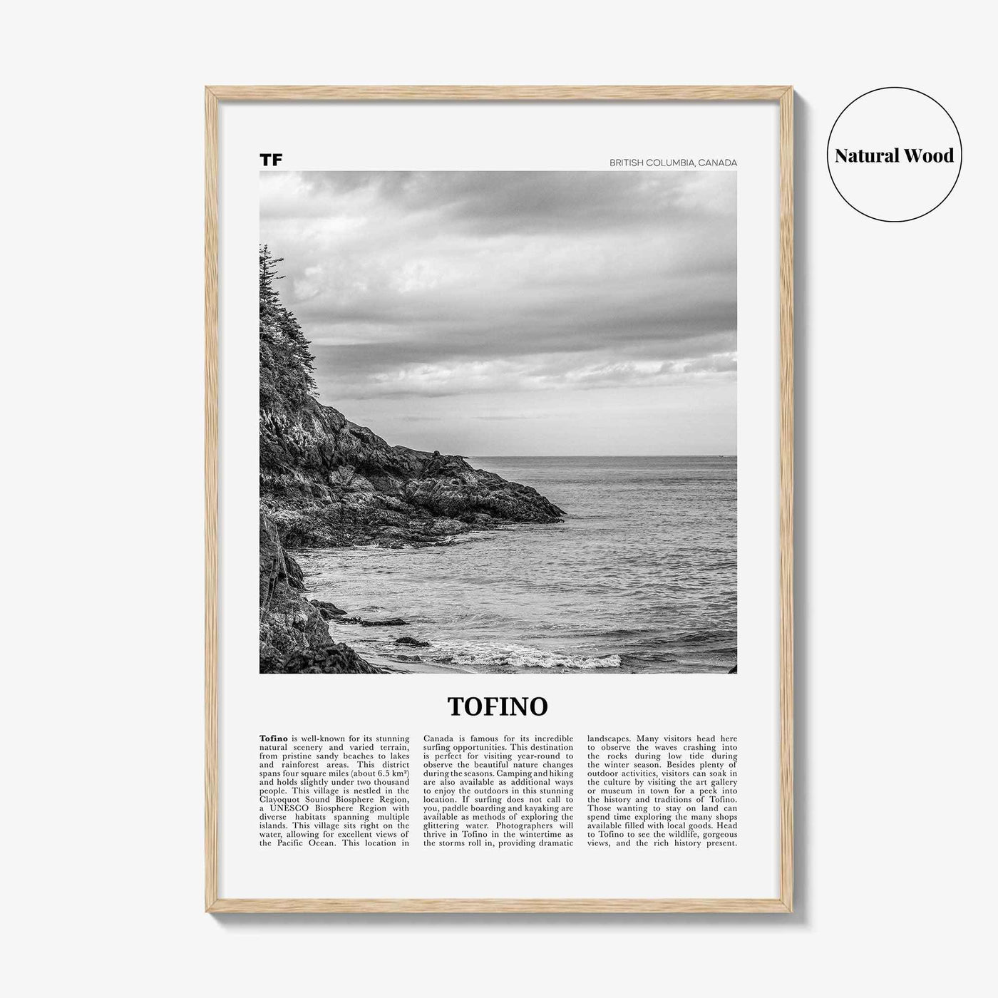 Tofino Print Black and White, Tofino Wall Art, Tofino Poster, Tofino Photo, Tofino Wall Décor, British Columbia, Canada