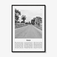 Togo Print Black and White, Togo Wall Art, Togo Poster, Togo Photo, Togo Wall Decor, Togolaise, Togolese, Lomé, Lome, Africa