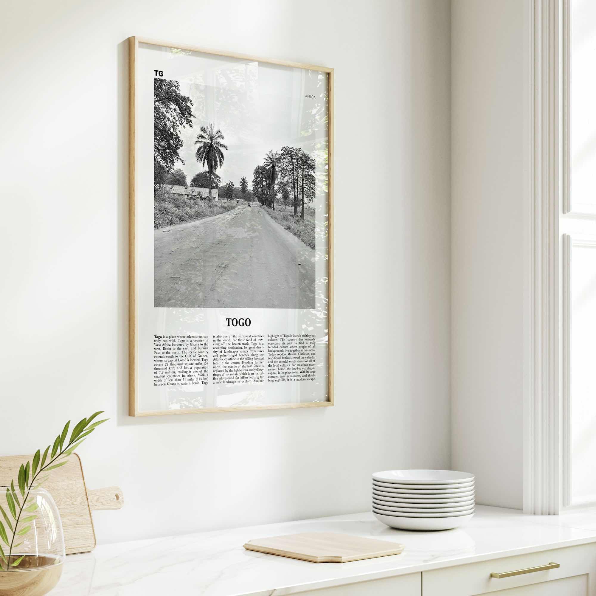 Togo Print Black and White, Togo Wall Art, Togo Poster, Togo Photo, Togo Wall Decor, Togolaise, Togolese, Lomé, Lome, Africa