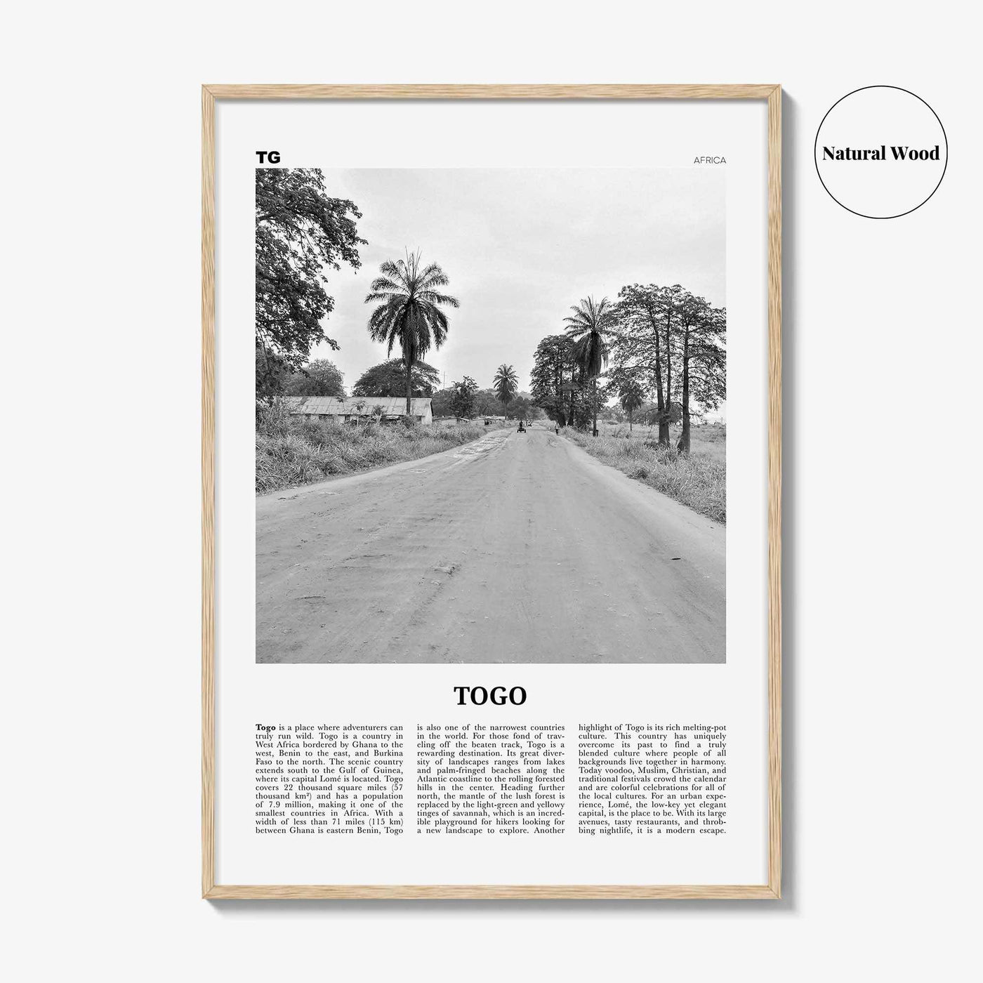 Togo Print Black and White, Togo Wall Art, Togo Poster, Togo Photo, Togo Wall Decor, Togolaise, Togolese, Lomé, Lome, Africa