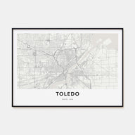Toledo, Ohio Map Landscape Poster