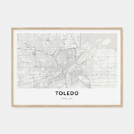 Toledo, Ohio Map Landscape Poster