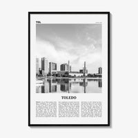 Toledo Print Black and White Ohio, Toledo Wall Art, Toledo Poster, Toledo Photo, Toledo Wall Décor, Ohio, USA, United States