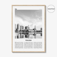 Toledo Print Black and White Ohio, Toledo Wall Art, Toledo Poster, Toledo Photo, Toledo Wall Décor, Ohio, USA, United States