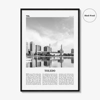 Toledo Print Black and White Ohio, Toledo Wall Art, Toledo Poster, Toledo Photo, Toledo Wall Décor, Ohio, USA, United States