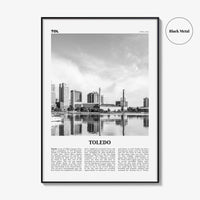 Toledo Print Black and White Ohio, Toledo Wall Art, Toledo Poster, Toledo Photo, Toledo Wall Décor, Ohio, USA, United States
