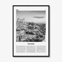 Toledo Print Black and White Spain, Toledo Wall Art, Toledo Poster, Toledo Photo, Toledo Wall Décor, Spain, España, Castile–La Mancha