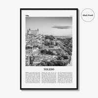 Toledo Print Black and White Spain, Toledo Wall Art, Toledo Poster, Toledo Photo, Toledo Wall Décor, Spain, España, Castile–La Mancha