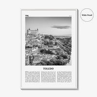 Toledo Print Black and White Spain, Toledo Wall Art, Toledo Poster, Toledo Photo, Toledo Wall Décor, Spain, España, Castile–La Mancha