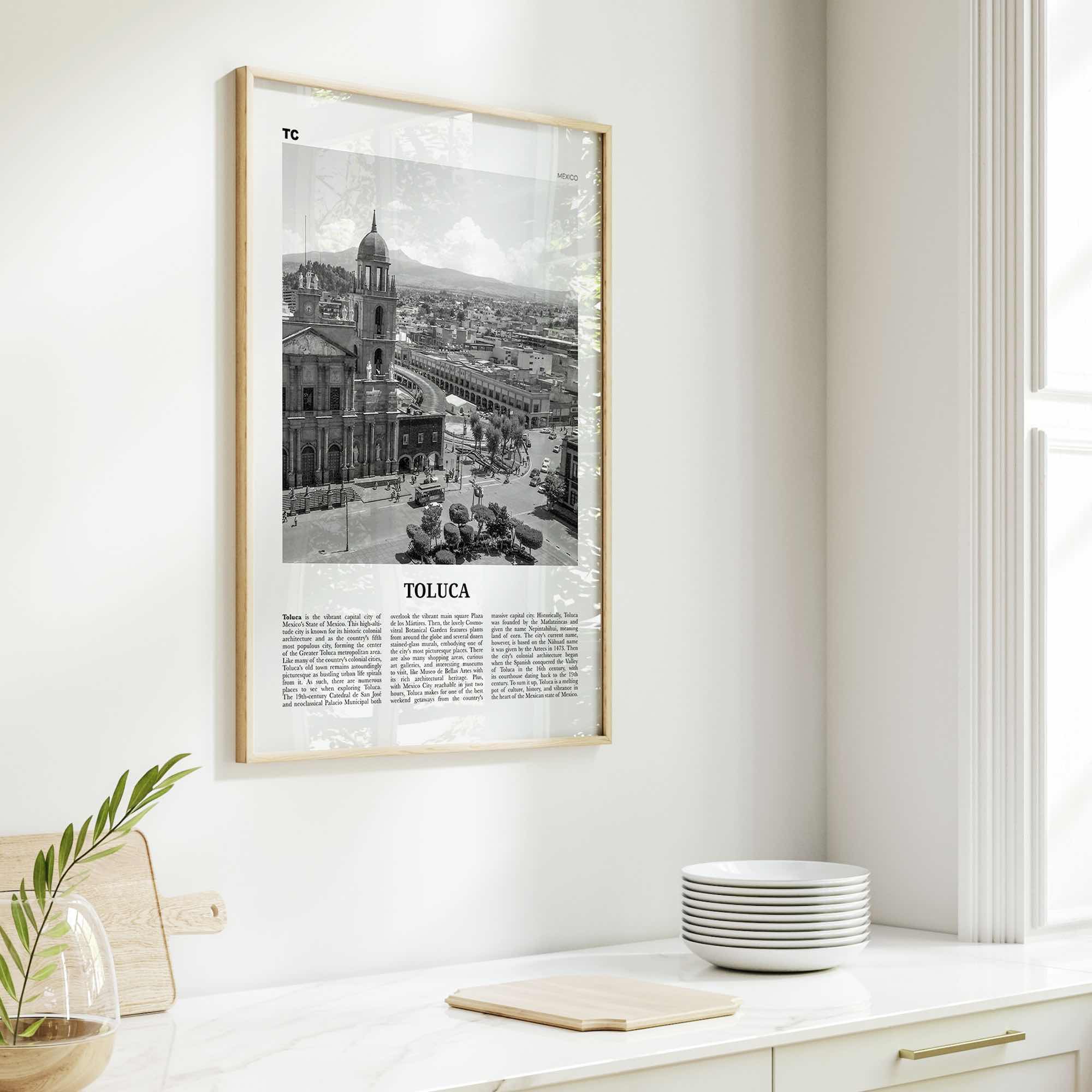 Toluca Print Black and White, Toluca Wall Art, Toluca Poster, Toluca Photo, Toluca Wall Décor, Mexico