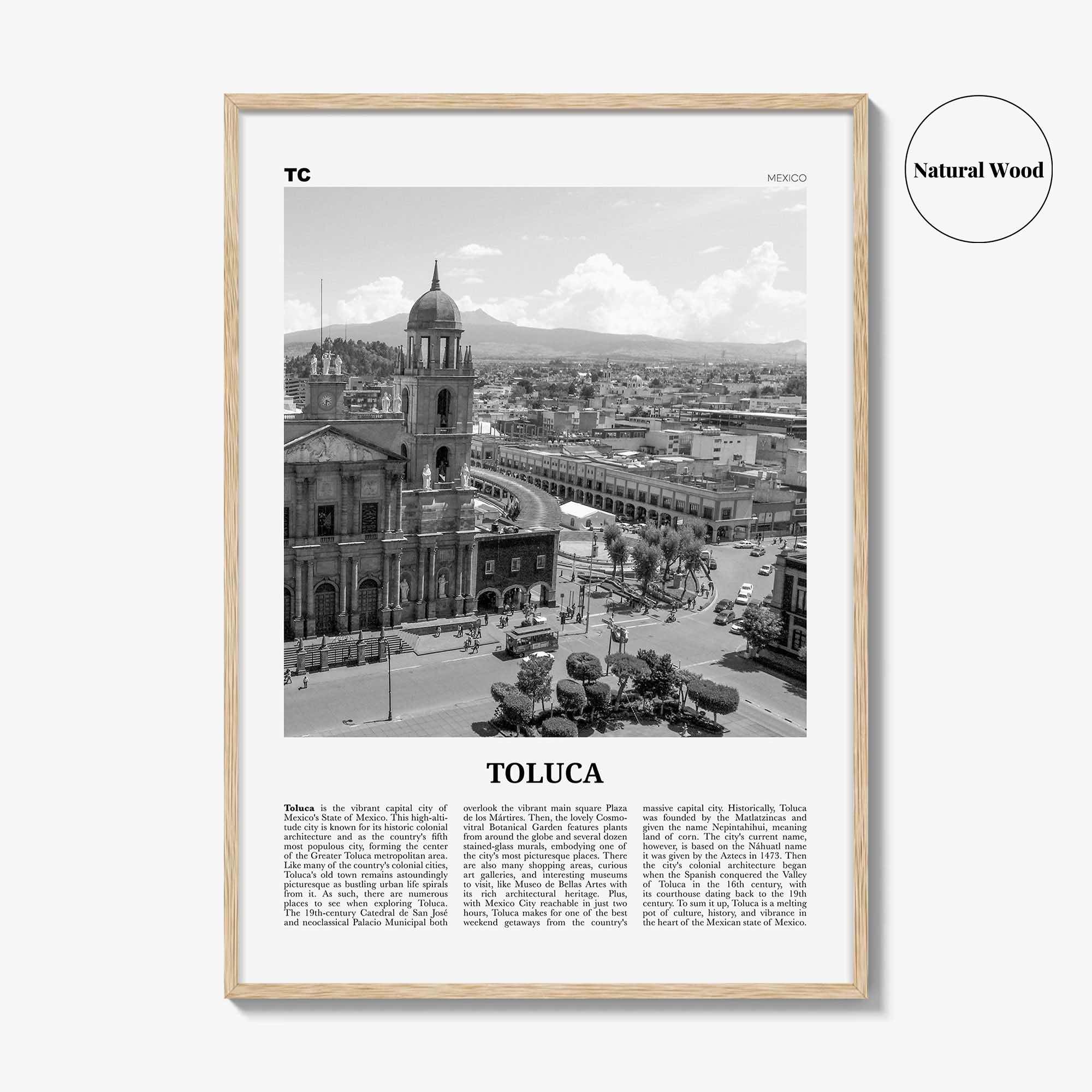 Toluca Print Black and White, Toluca Wall Art, Toluca Poster, Toluca Photo, Toluca Wall Décor, Mexico