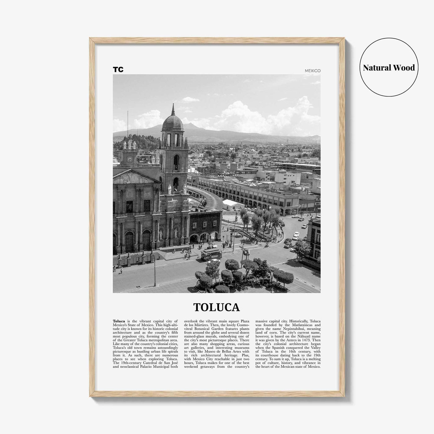 Toluca Print Black and White, Toluca Wall Art, Toluca Poster, Toluca Photo, Toluca Wall Décor, Mexico
