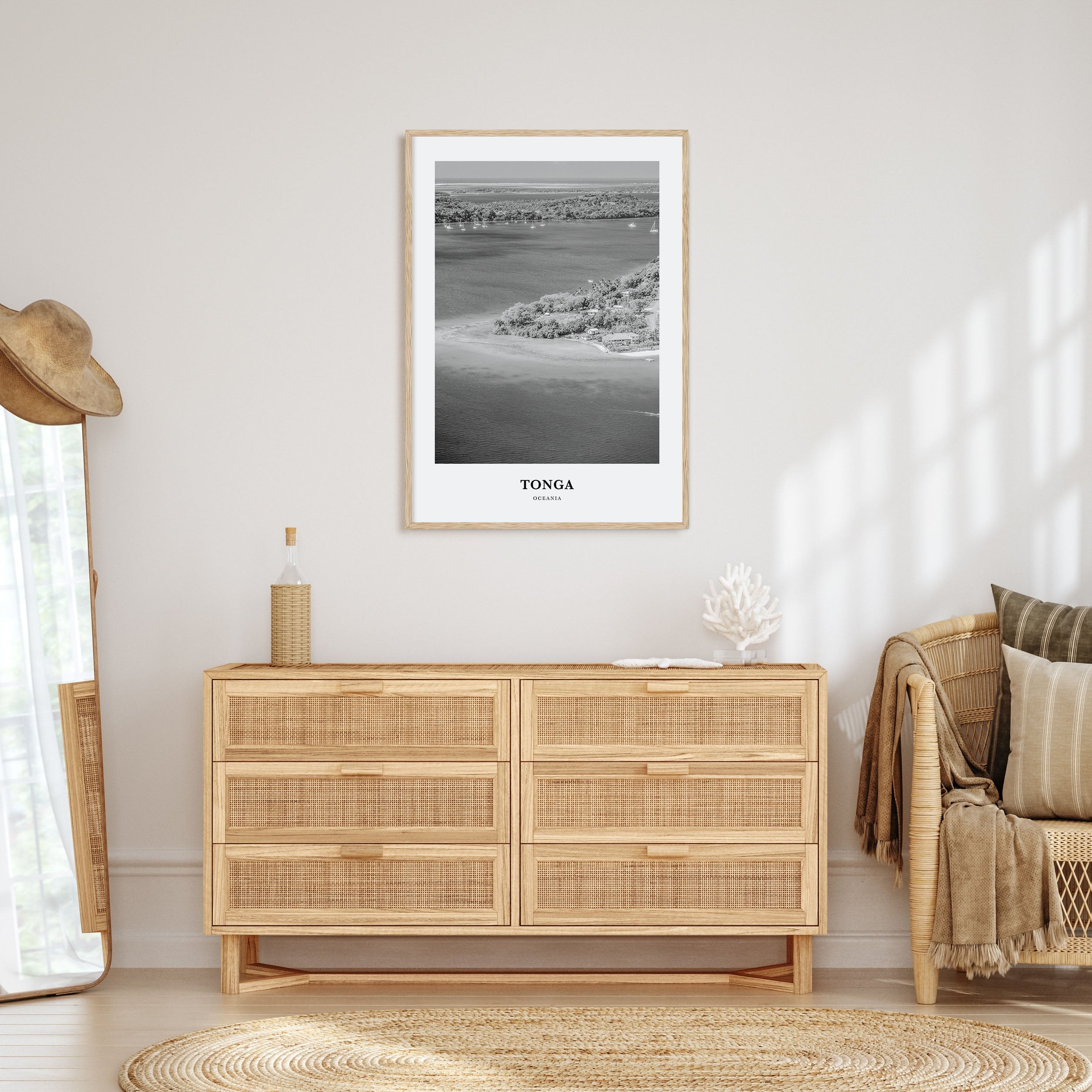 Tonga Portrait B&W Poster