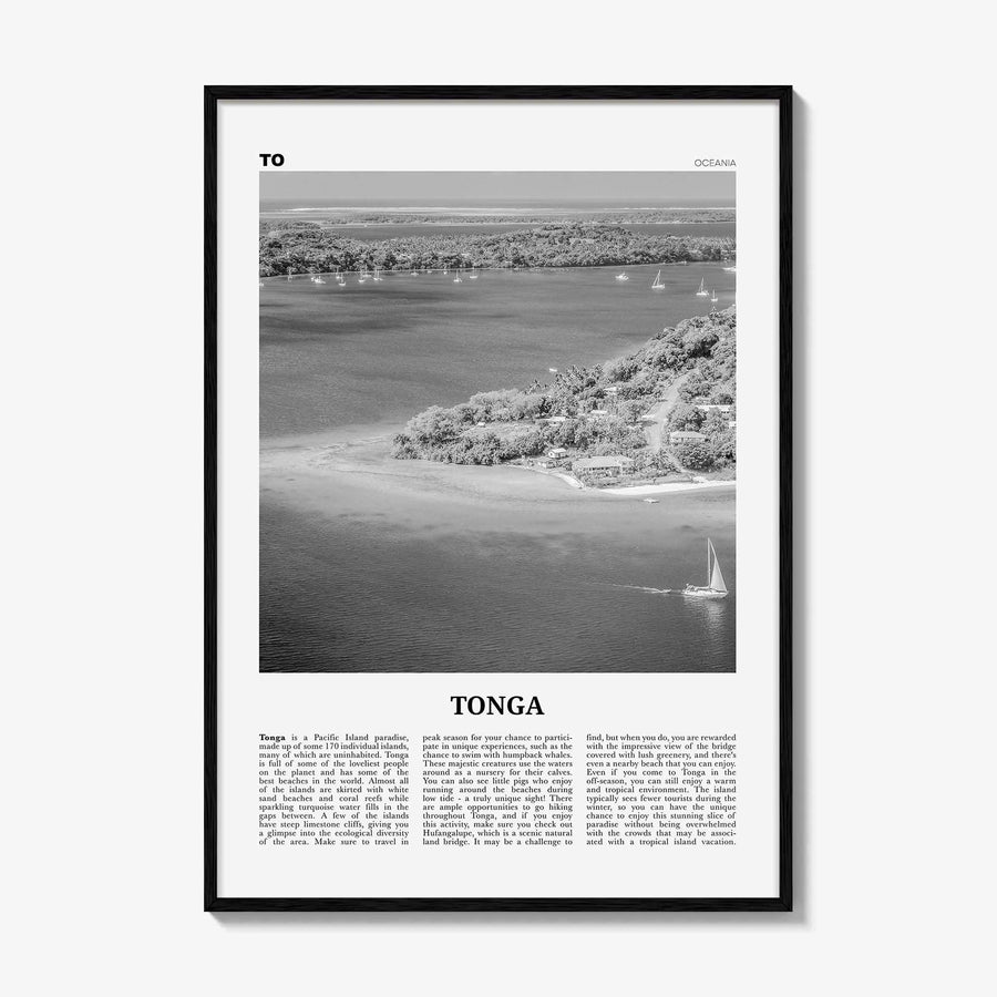 Tonga Print Black and White, Tonga Wall Art, Tonga Poster, Tonga Photo, Tonga Wall Decor, Puleʻanga Fakatuʻi ʻo Tonga, Nukuʻalofa
