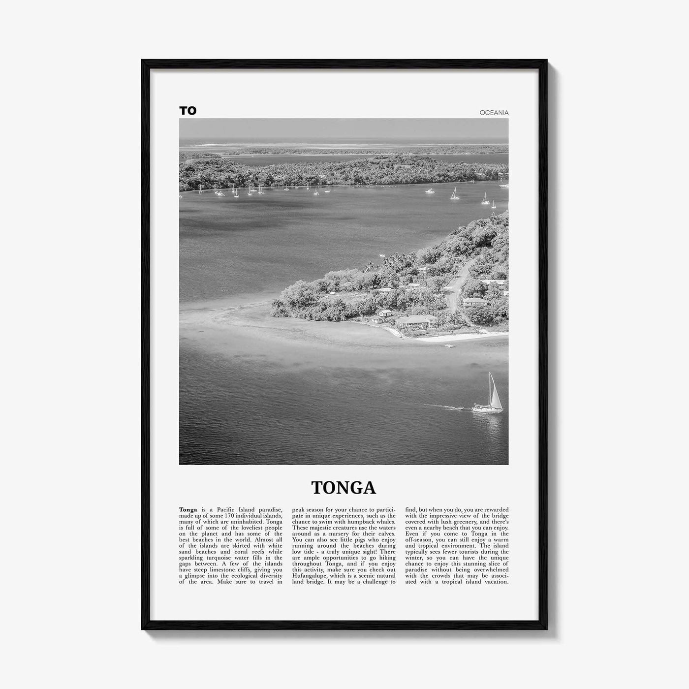 Tonga Print Black and White, Tonga Wall Art, Tonga Poster, Tonga Photo, Tonga Wall Decor, Puleʻanga Fakatuʻi ʻo Tonga, Nukuʻalofa