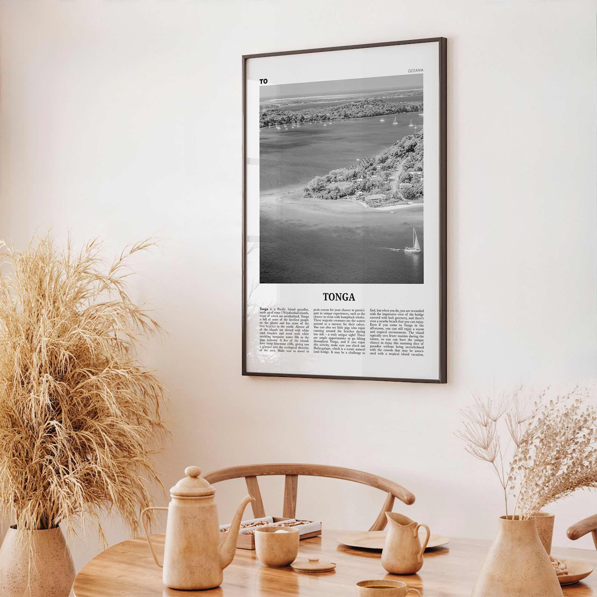 Tonga Print Black and White, Tonga Wall Art, Tonga Poster, Tonga Photo, Tonga Wall Decor, Puleʻanga Fakatuʻi ʻo Tonga, Nukuʻalofa